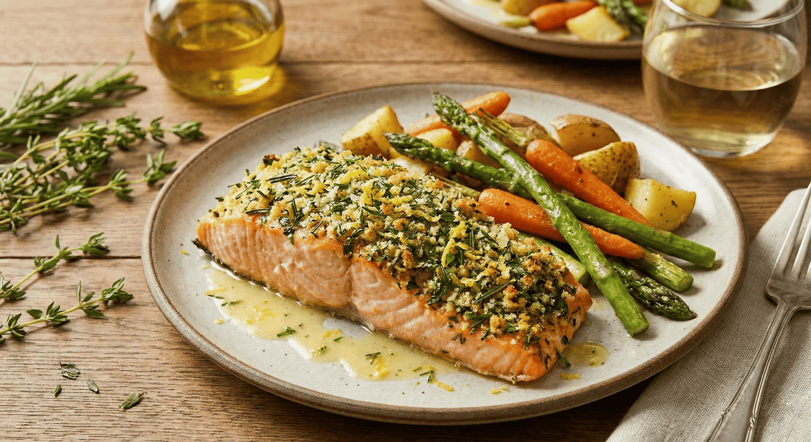 Salmón con Costra de Hierbas